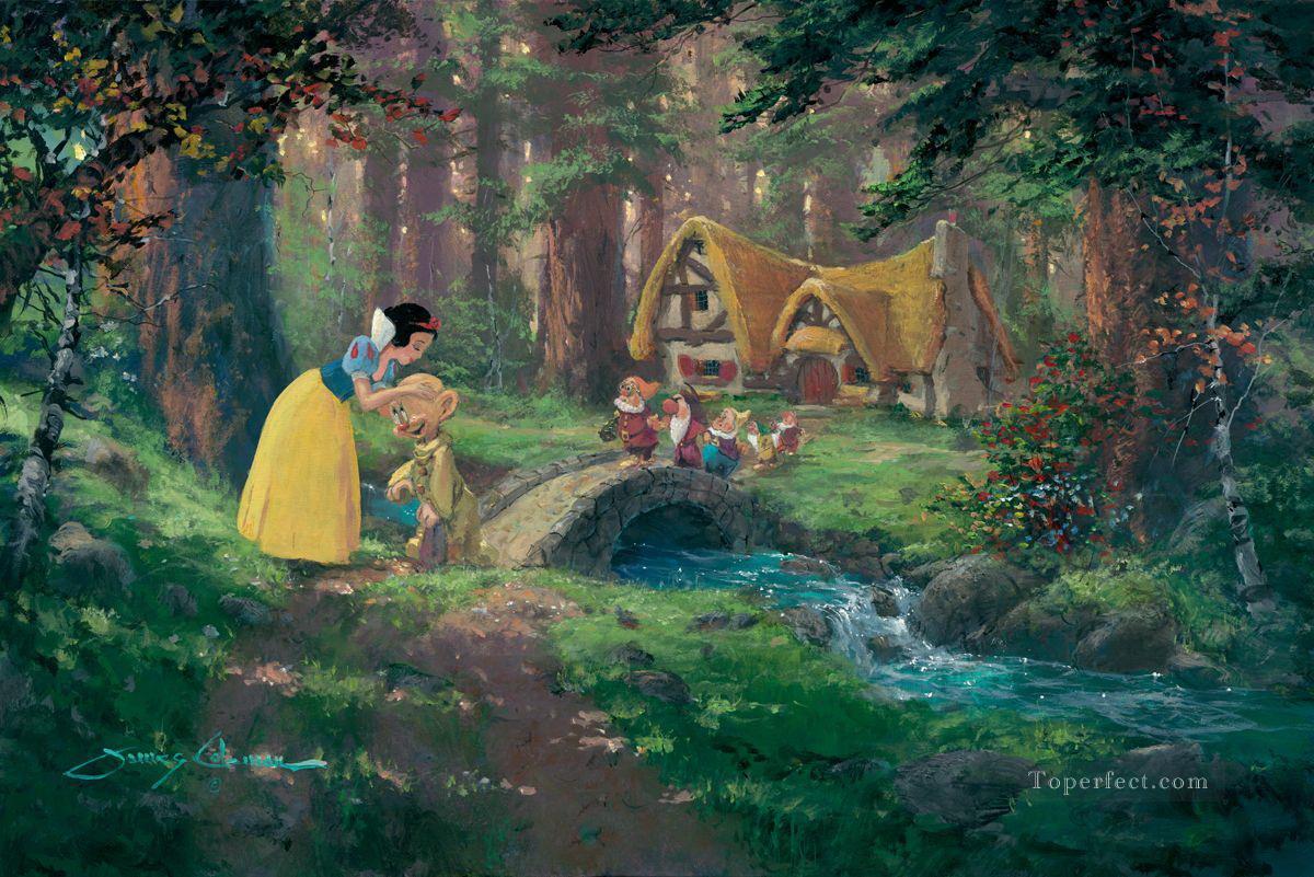 A Sweet Goodbye snow white cartoon for kids Oil Paintings